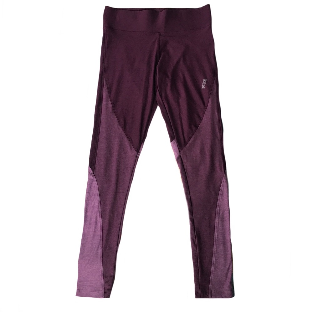 PINK Victoria’s Secret Tri-tone Purple Yoga Athletic Workout Leggings Size Small